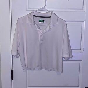 Women’s White Cropped Polo Shirt